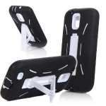 Wholesale Samsung Galaxy S2 / T989 Armor Hybrid Case with Kickstand (Black-White)